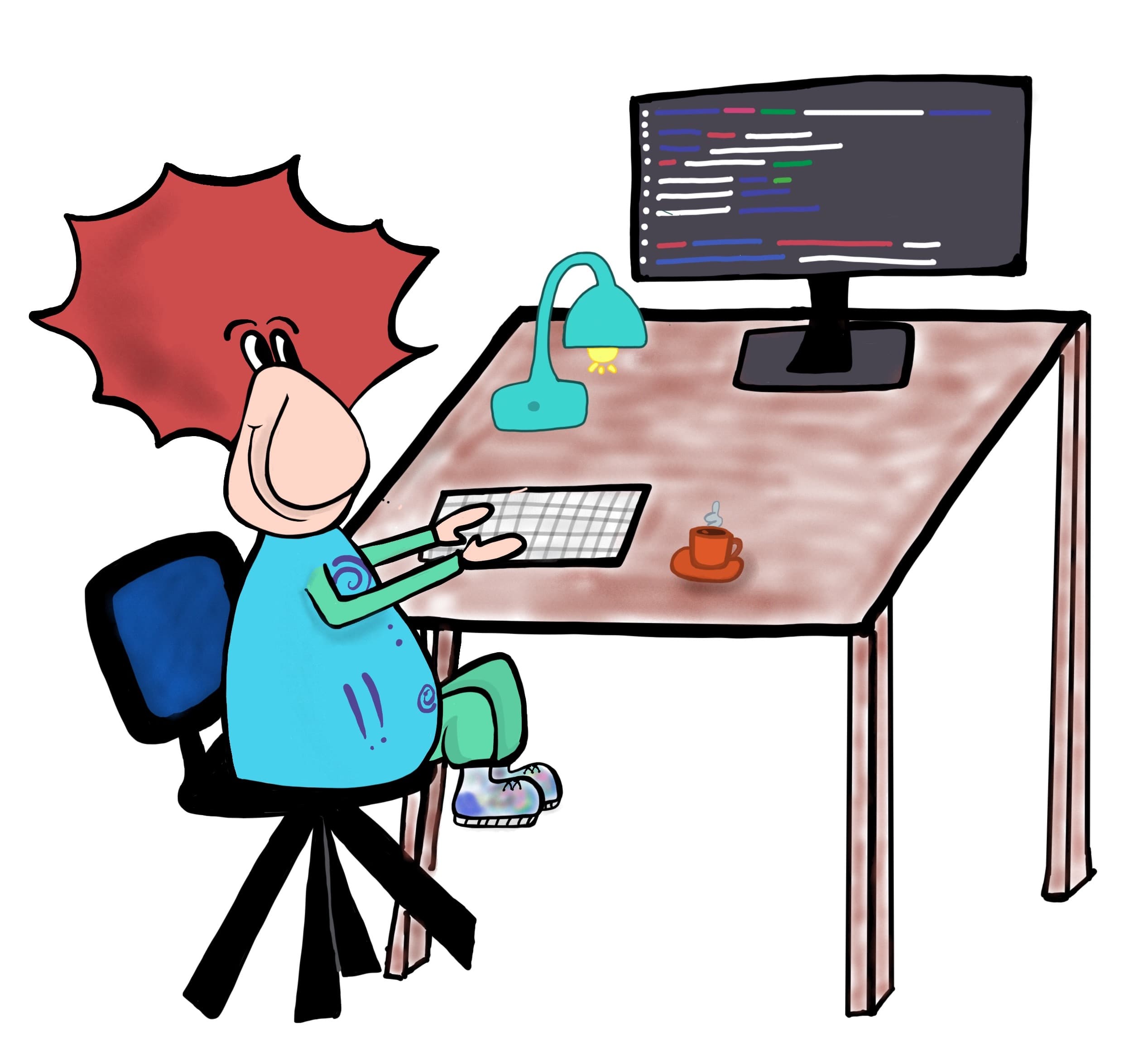 Coding cartoon